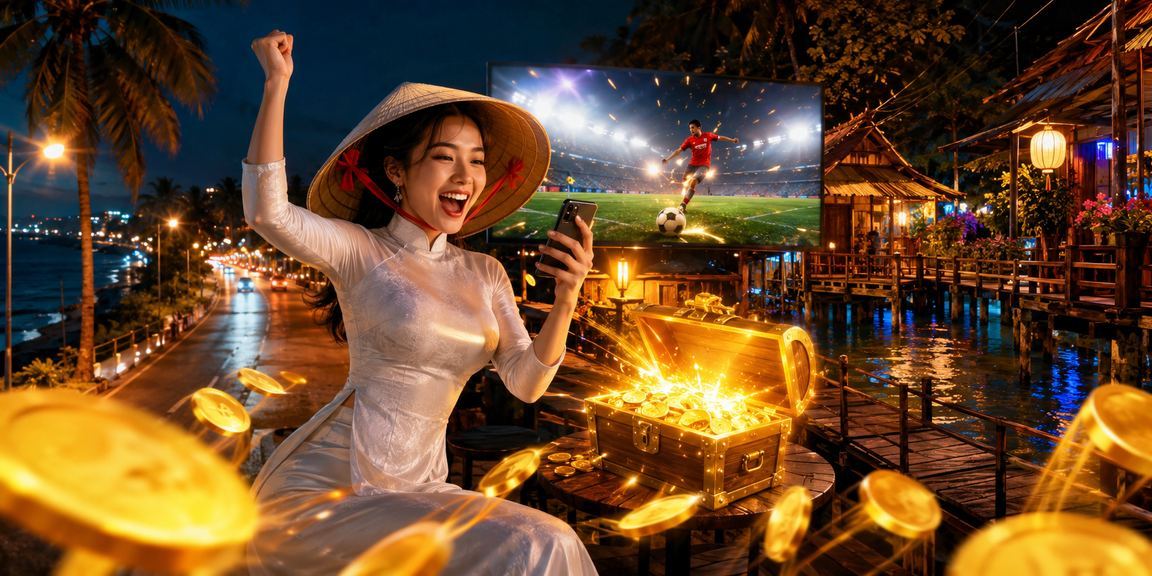 Cảnh biển Mũi Né với bối cảnh nghỉ ngơi và sử dụng ứng dụng cá cược trực tuyến
