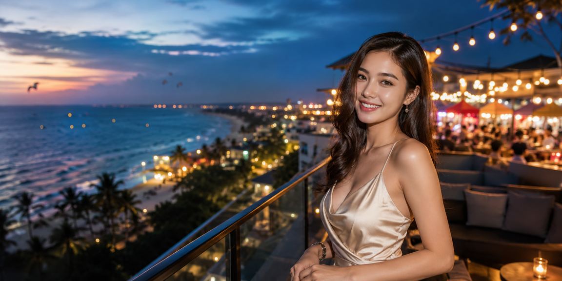 Cảnh chợ đêm Mũi Né sôi động – bối cảnh giải trí trực tuyến về đêm tại Việt Nam